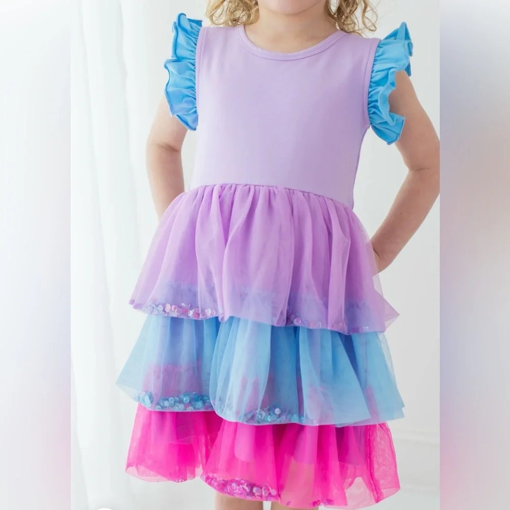 Cheeky Plum Annistyn Tier Skirt in Cream - Picture 1 of 4